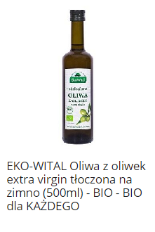 EKO-WITAL Oliwa z oliwek extra virgin tłoczona na zimno (500ml) - BIO
